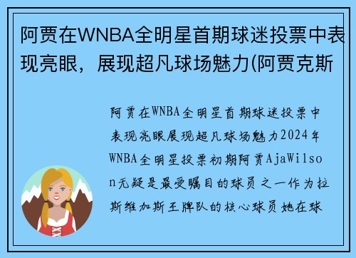 阿贾在WNBA全明星首期球迷投票中表现亮眼，展现超凡球场魅力(阿贾克斯十大球星)